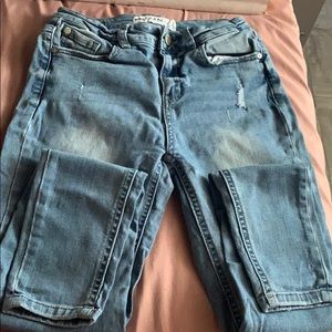 Light- washed denim jeans